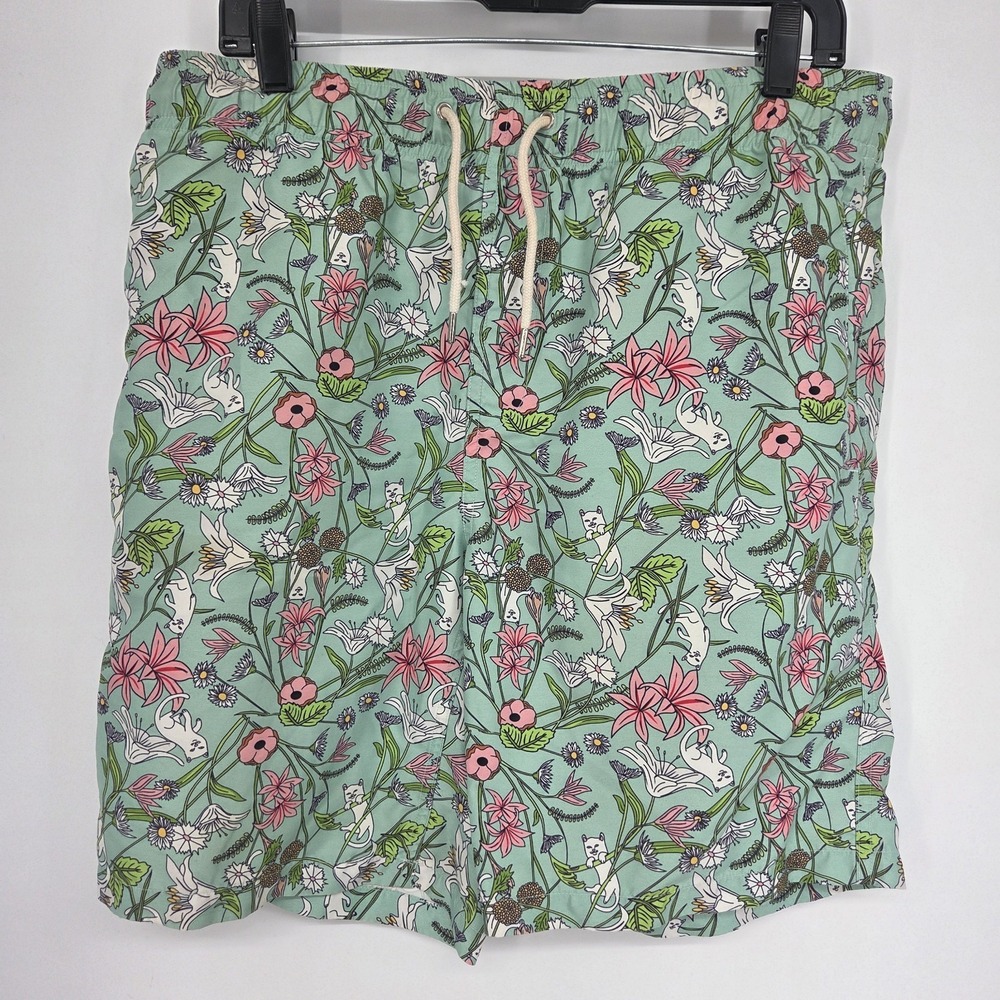 Rip N Dip Peeking Cat Mens Swim Trunks Medium Board Shorts Beach